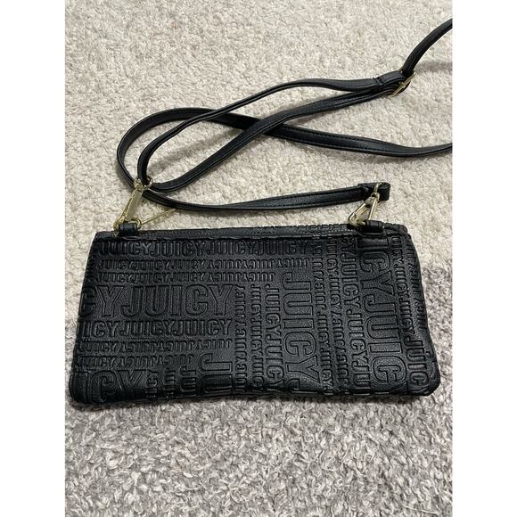 Y2k Juicy Couture Women's Small Crossbody Purse Wallet Bag Black - Picture 11 of 14